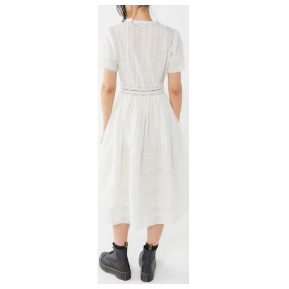 Urban Outfitters Victoria Midi Dress Ivory Size Small - Picture 3 of 13